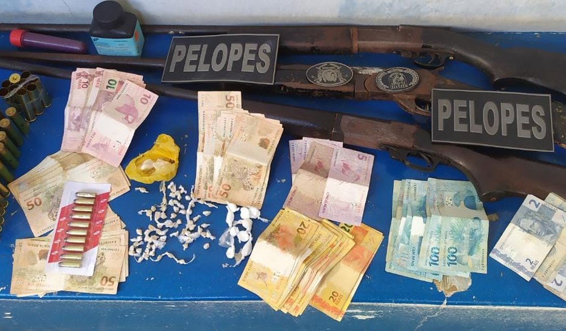 Polícia prende suspeito e apreende armas, munições e drogas em Girau do Ponciano