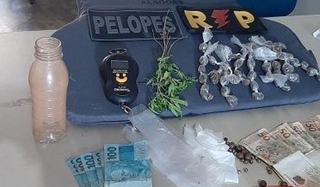 Adolescente é apreendido e dois homens são presos por tráfico de drogas em Santana do Ipanema