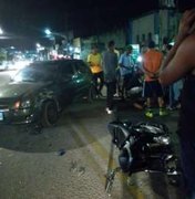Motociclista fica ferido após acidente com carro em São Miguel dos Campos