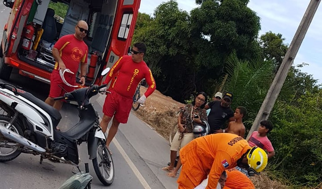 Colisão entre motos deixa feridos na rodovia AL 101 Norte