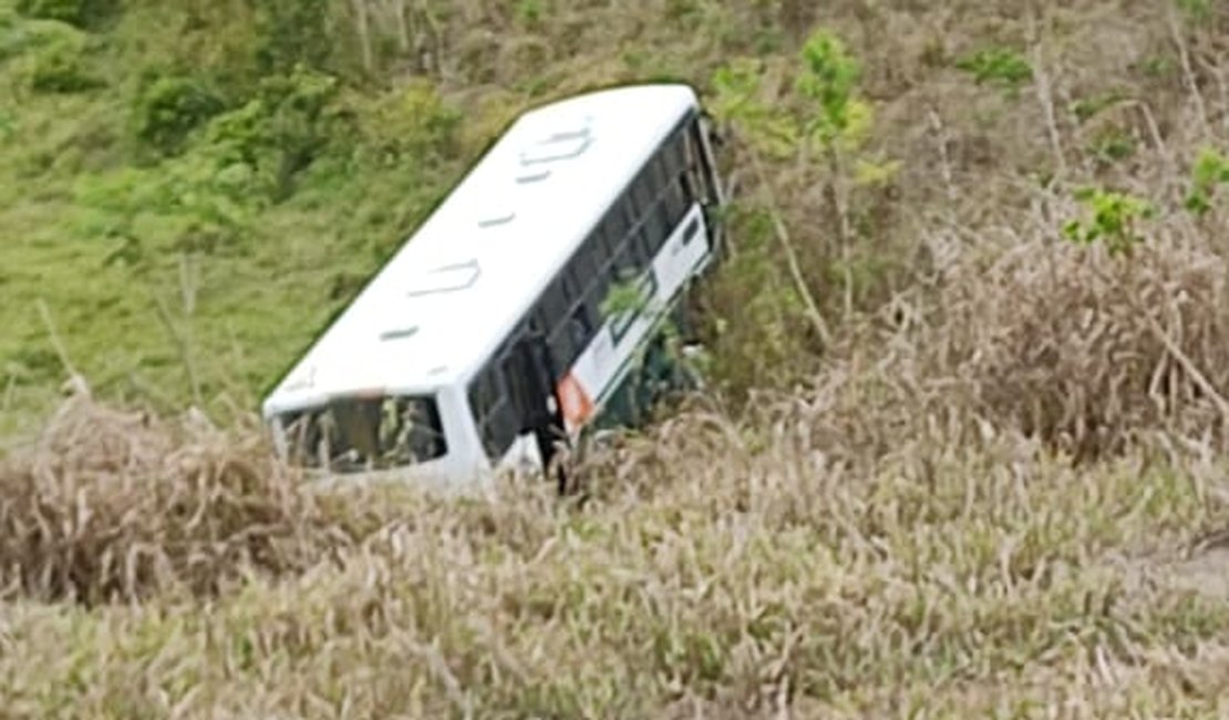 [VÍDEO] Ônibus da empresa Veleiro cai em ribanceira na cidade de Rio Largo