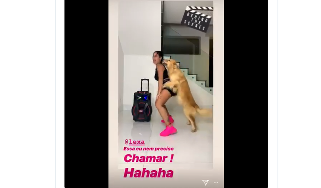 Scheila Carvalho esfrega o bumbum em cachorro e atitude gera polêmica