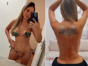 Sarah Andrade mostra evolução de lipo LAD na barriga e costas