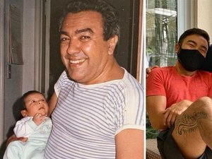 Filho de Mauricio de Sousa recria foto antiga com o pai