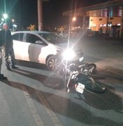 Moto e carro colidem e condutor é detido por embriaguez em Major Izidoro