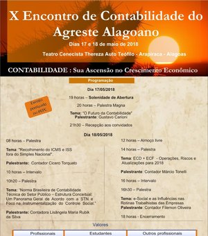 Arapiraca recebe X Encontro de Contabilidade do Agreste Alagoano