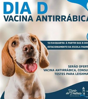Prefeitura de Porto de Pedras promove dia D de vacina antirrábica