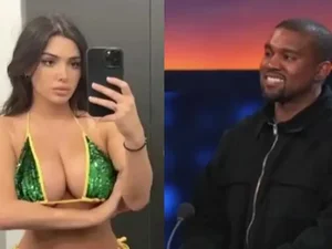 Esposa de Kanye West sai à rua completamente nua