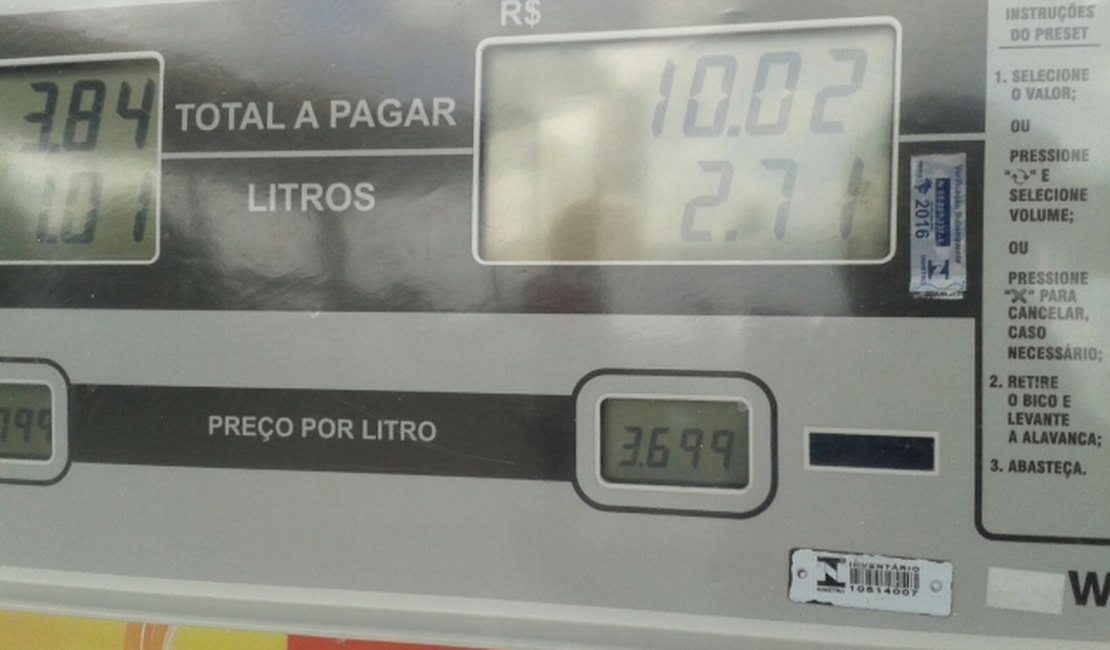 Em Arapiraca litro da gasolina varia entre R$ 3,28 a R$ 3,69
