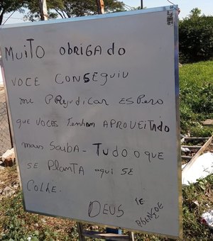 Serralheiro tem ferramentas furtadas e deixa mensagem para o ladrão em placa: 'O que se planta aqui se colhe'