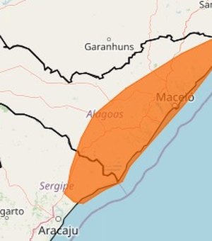 Inmet divulga alerta de acumulado de chuvas para Maceió e 57 municípios