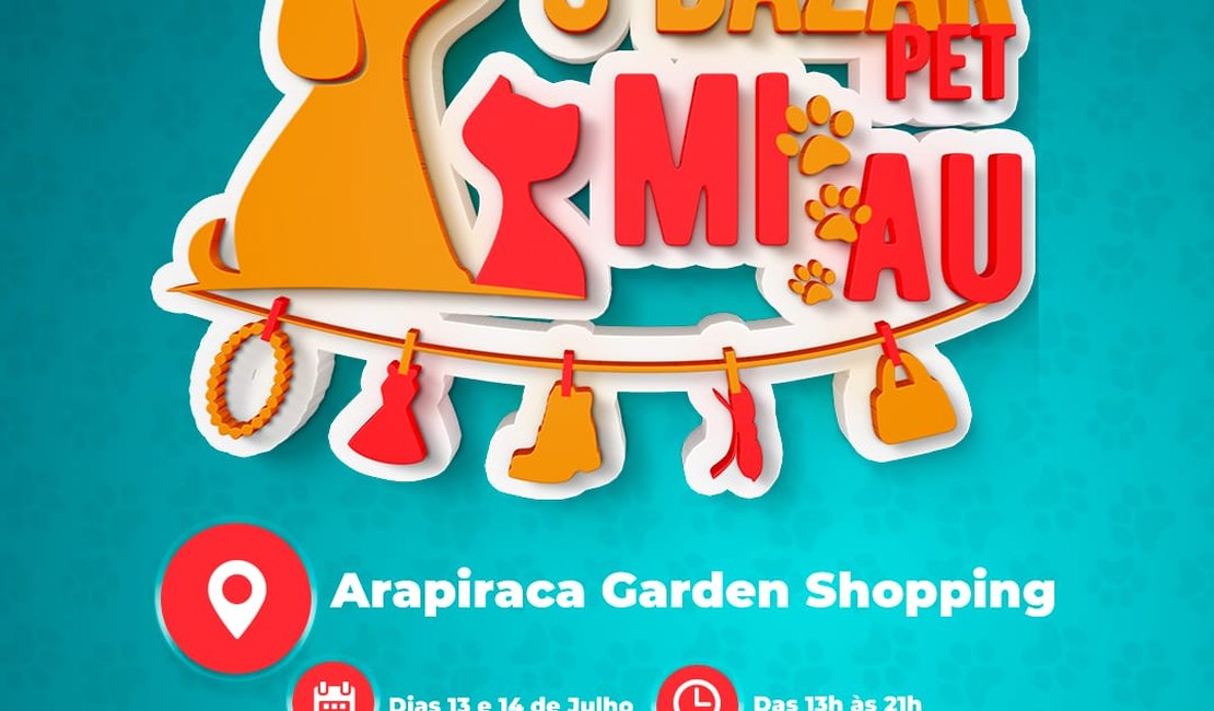 Terceiro bazar pet acontecerá no shopping em Arapiraca