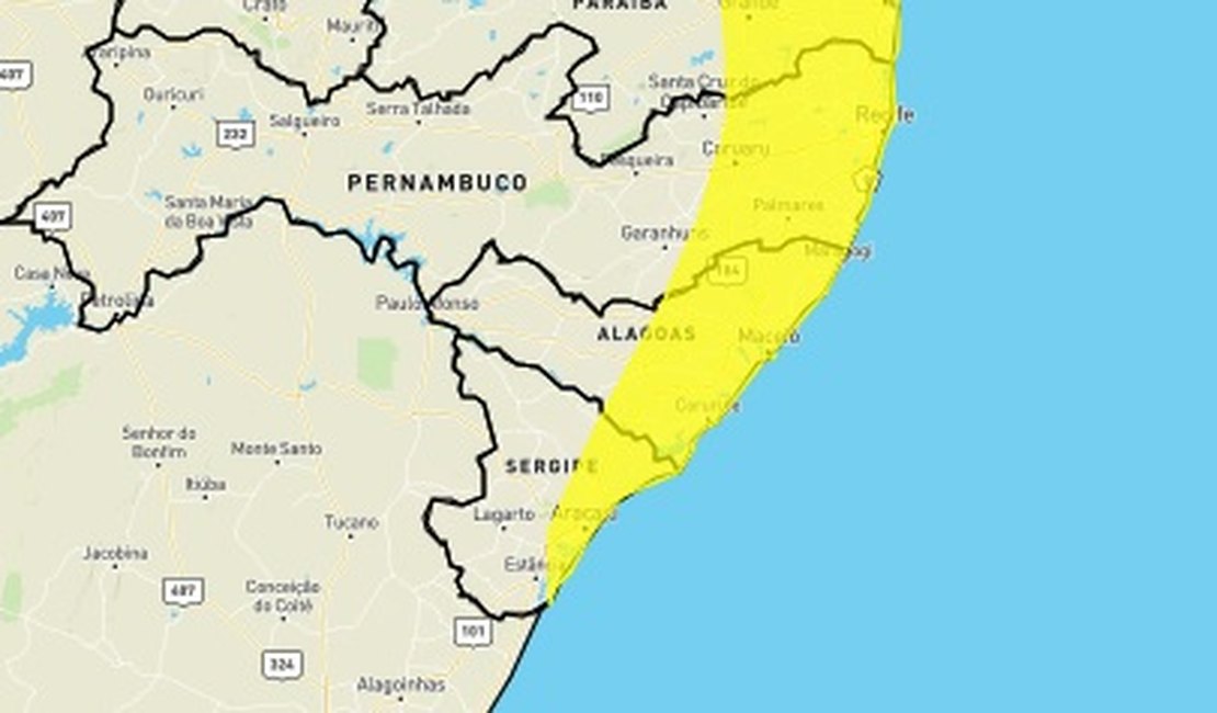 Inmet prorroga alerta de chuvas intensas para Maceió e mais 71 municípios