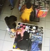 Vídeo mostra furto a loja de roupas na Feirinha do Jacintinho