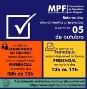 MPF em Alagoas retoma atendimentos presenciais a partir de 05 de outubro