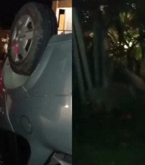 [Vídeo]  Motorista sai ileso após colidir em muro de resort, em Maragogi