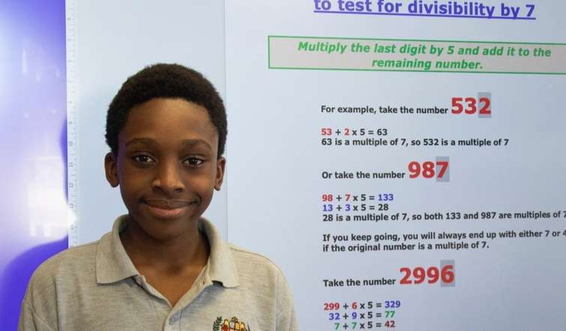 Menino de 12 anos descobre fórmula matemática que ajuda o estudo da divisão