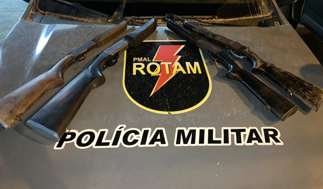 Policiais apreende quatro armas de fogo em Rio Largo