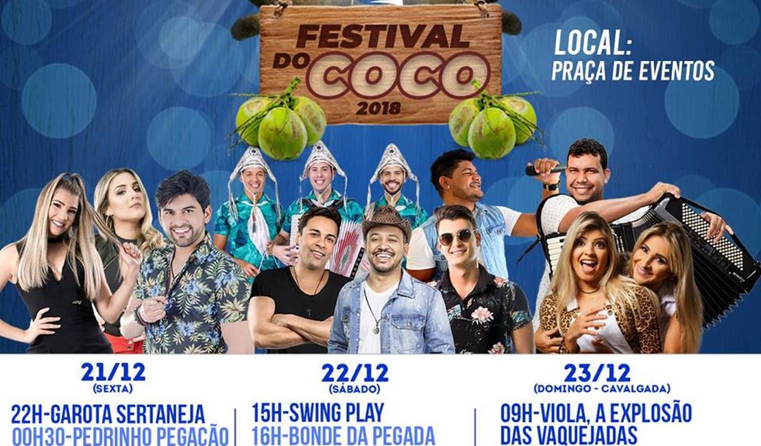 Prefeitura de Porto de Pedras anuncia programação do Festival do Coco