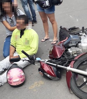 Mototaxista fica ferido em acidente em Delmiro Gouveia