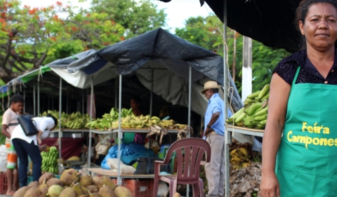 Feira Camponesa comercializa produtos sem agrotóxicos na Praça da Faculdade