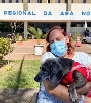 Com Covid há 69 dias, paciente internada em hospital reencontra cachorrinha de estimação