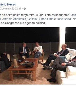 Janot reforça pedido de prisão de Aécio com foto de reunião postada no Facebook