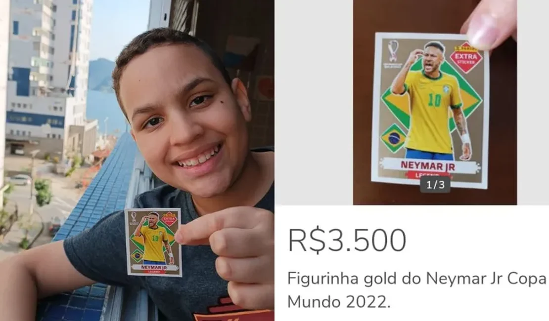 Garoto de 11 anos anuncia figurinha 'impossível' de Neymar por R$ 3.500 na internet e pretende 'investir' dinheiro