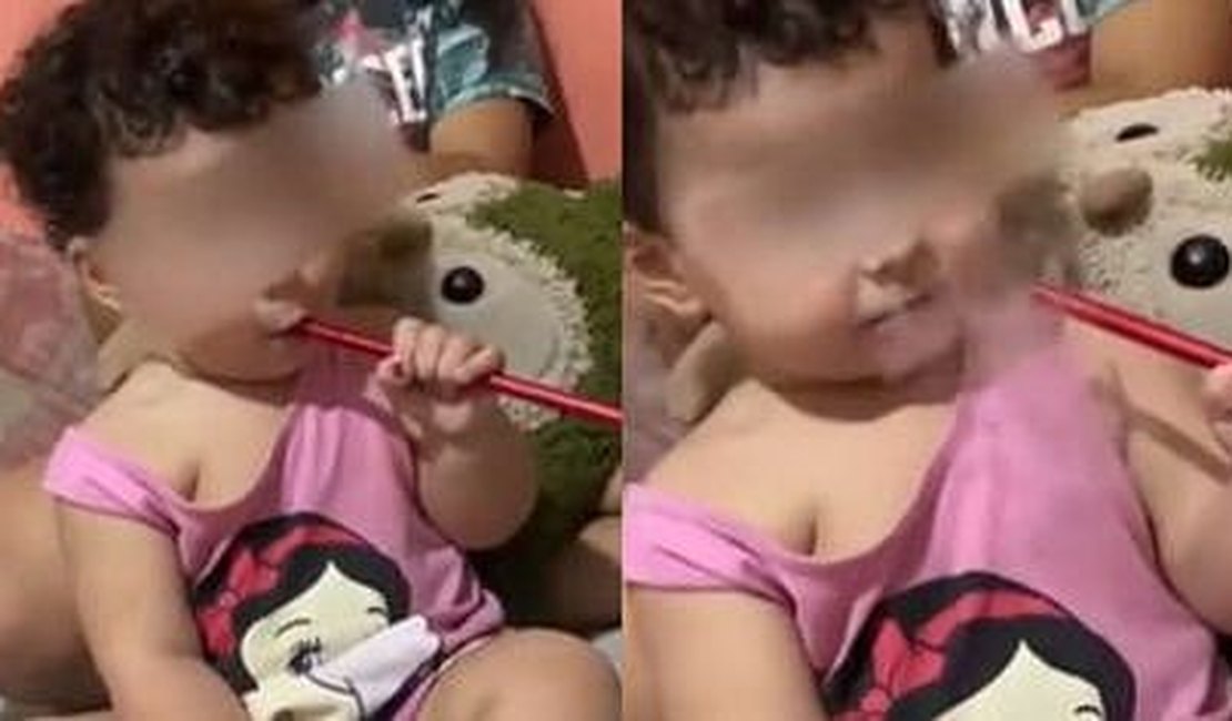 Jovem é presa após gravar bebê de um ano fumando narguilé