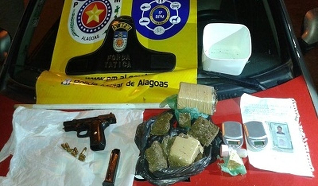 Polícia Militar apreende drogas e uma pistola durante incursão no Benedito Bentes I