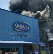 Incêndio de grande proporção atinge loja de descartáveis na Feirinha do Tabuleiro