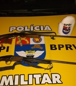 BPRv recupera armas escondidas em terreno baldio no município de Jequiá