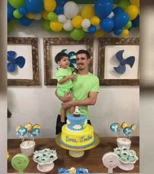 Mãe se surpreende com vídeo do filho que viralizou na internet após ele escolher ventilador como tema de festa de aniversário, em Jataí