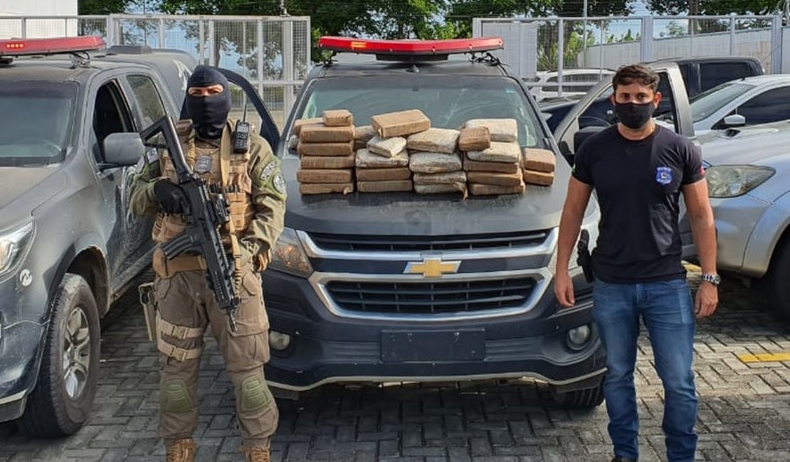 Operação integrada prende suspeito de tráfico de drogas, que estava com 40kg de maconha