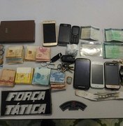 Polícia apreende mais de R$ 3 mil, drogas e celulares durante rondas no Agreste