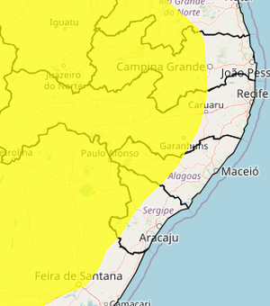 Baixa umidade do ar deve atingir 35 municípios do Agreste e do Sertão de AL até a próxima sexta (17)