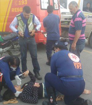 Colisão envolvendo moto e carro deixa dois feridos em Arapiraca 