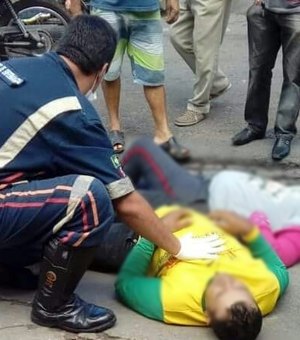 Casal fica ferido após queda de motocicleta em Arapiraca
