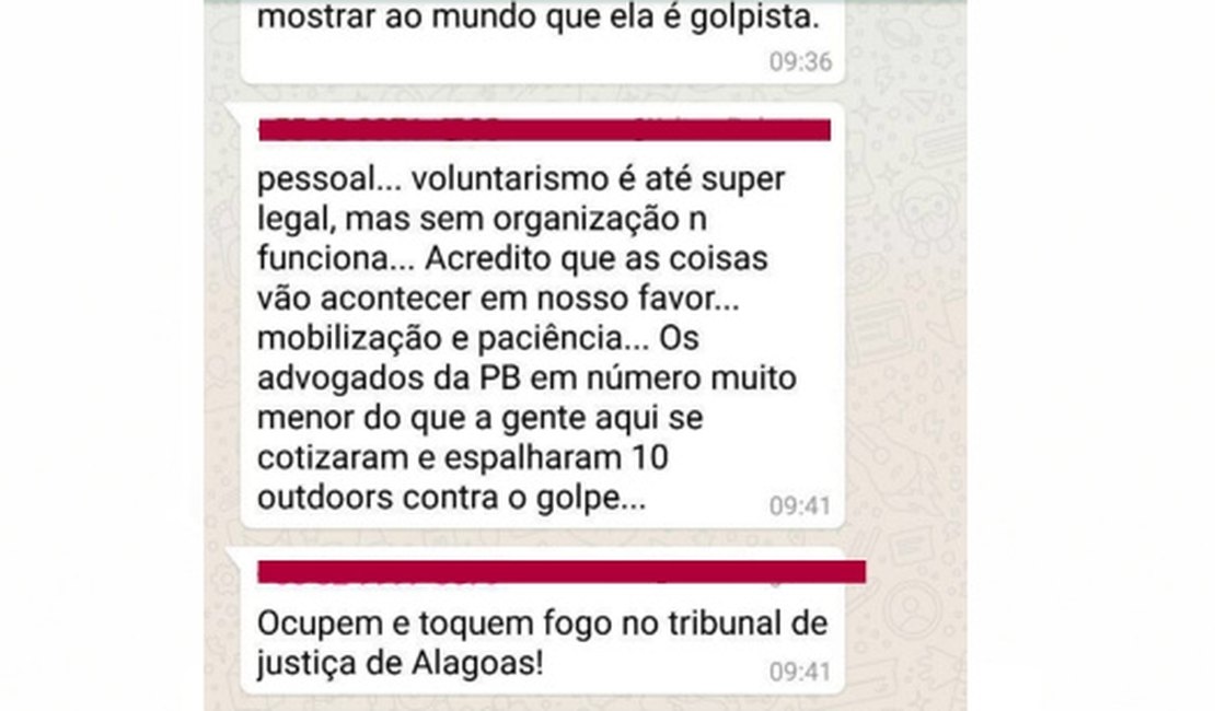 Grupo de advogados cogita invadir e incendiar OAB e TJ