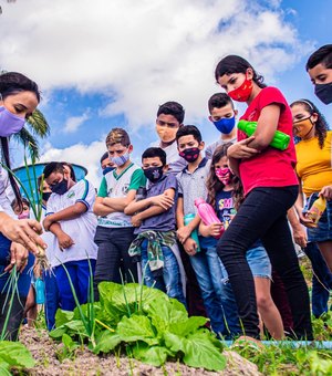 Alunos de Arapiraca participam de imersão em horticultura na sede do Projeto Amanhã