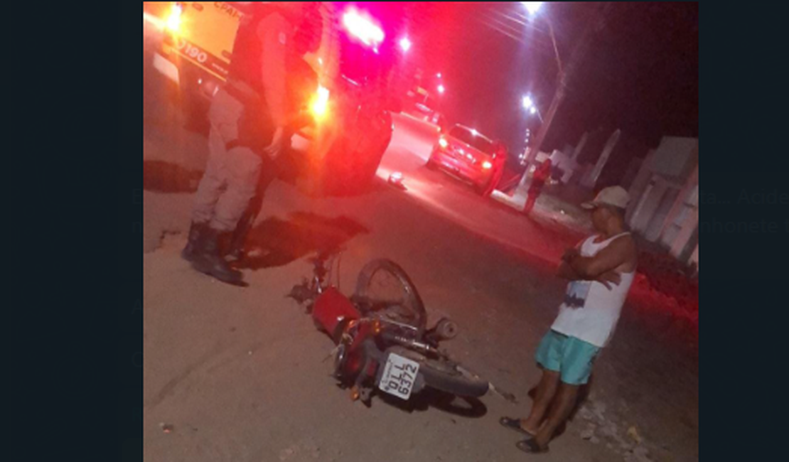 Acidente entre caminhonete e moto deixa uma pessoa morta em Arapiraca