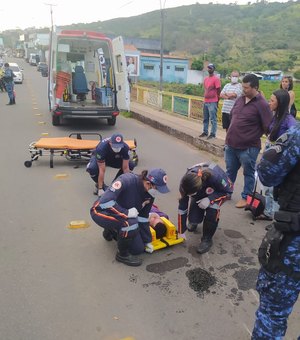 Acidente deixa motociclista ferido na Praça do Açude em Palmeira