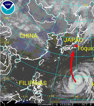 Forte Tufão Hagibis deve atingir o Japão no fim de semana