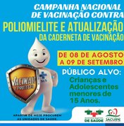 Prefeitura de Jacuípe inicia campanha contra Poliomielite e Multivacinação