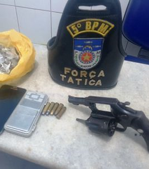 PM prende indivíduo portando arma de fogo e drogas no Benedito Bentes