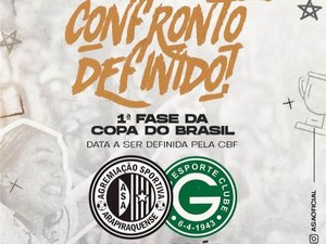 ASA vai enfrentar o Goiás na Copa do Brasil; adversário que o alvinegro nunca venceu