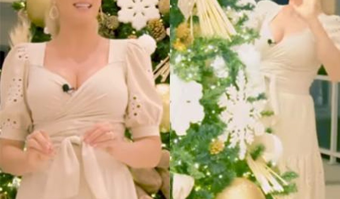 Ana Hickmann exibe sua 'árvore de Natal 360º' de aproximadamente 5 metros