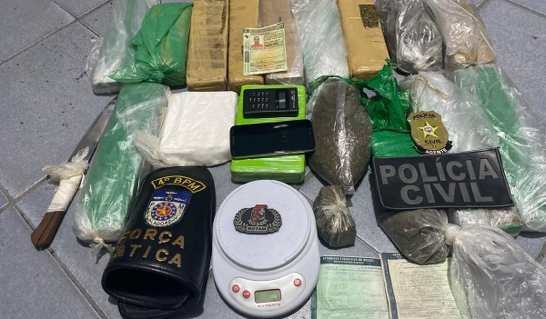 Polícia apreende mais de 10 quilos de drogas em imóvel na parte alta de Maceió 