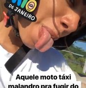 Anitta pega mototáxi para escapar de trânsito do Rio de Janeiro