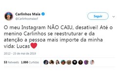 Após confusão com Whindersson Nunes, Carlinhos Maia apaga instagram